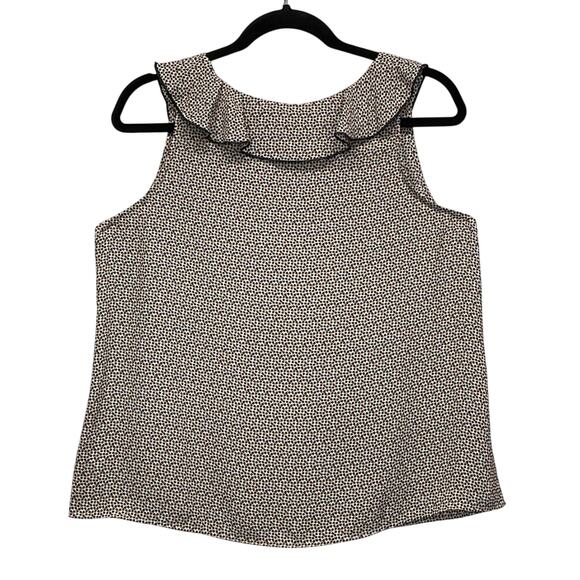 CAbi Stellar Blouse Women's Size M Star Print Sleeveless Ruffle Collar V Neck - Picture 9 of 9